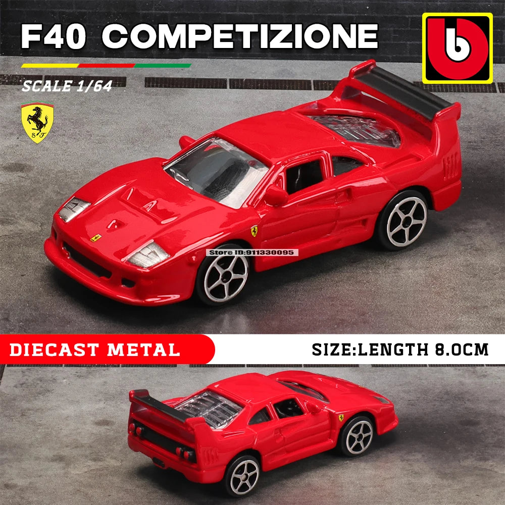 Bburago 1:64 Ferrari series 296 GTB 458 488 F12 ROMA F40 alloy luxury car die-casting car model toy collection gift