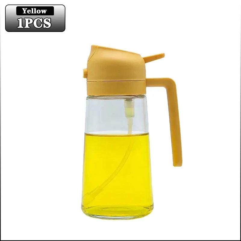2in1 500ml Glass Spray Oil Sprayer Bottle Spray Oil Dispenser Oil Jar Cruet BBQ Kitchen Baking Roasting Picnic Kitchen Tool - NTKSTORE