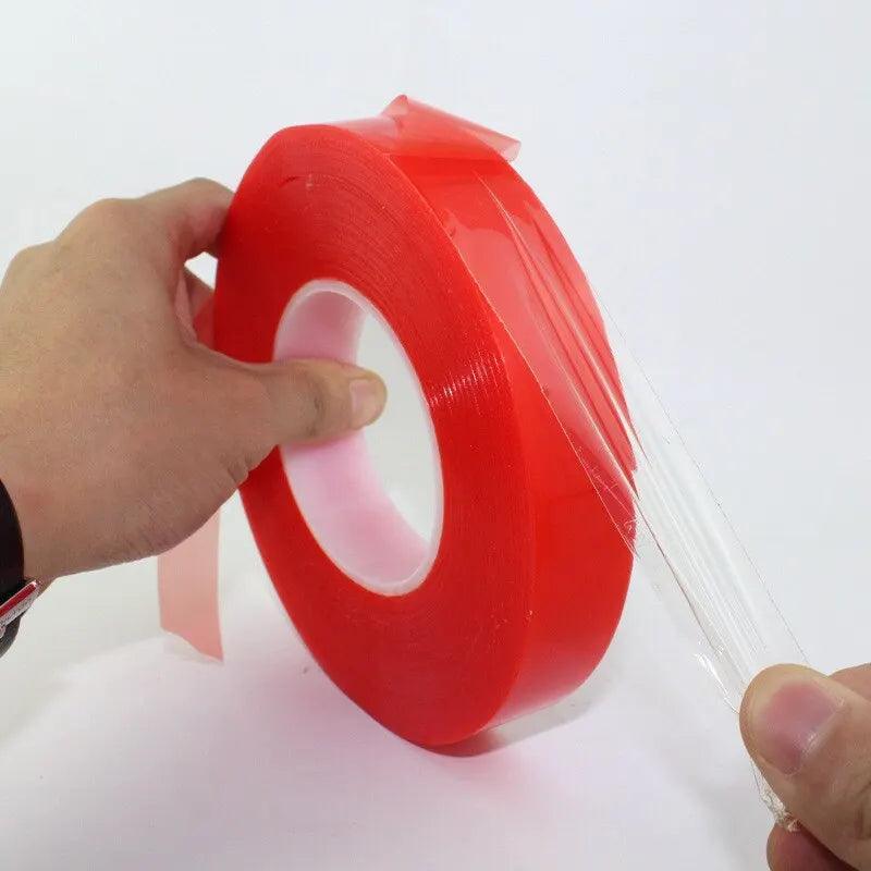 2pc Ultra Thin Transparent Red Film Double Sided Tape With HighTemperature Resistance No Marks Waterproof Adhesion Strong Adhes - NTKSTORE