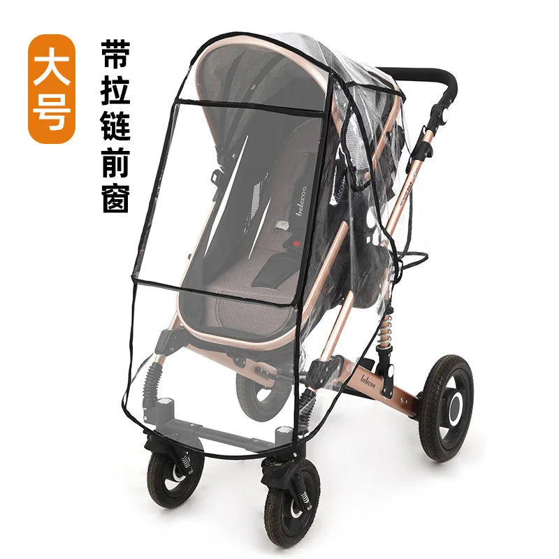 Baby Stroller Rain Cover Rain Cover Raincoat Windshield Cover Perambulator Winter Canopy - NTKSTORE