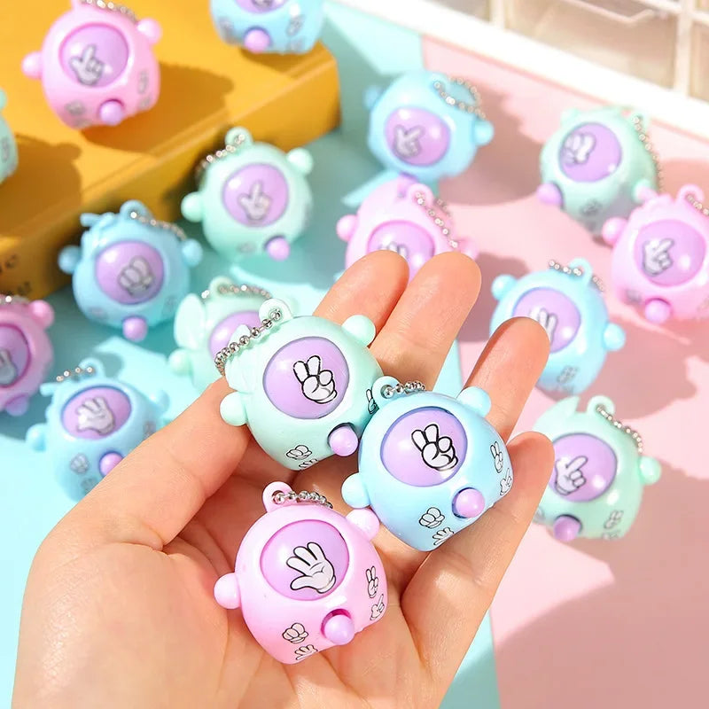 1/10Pcs Fun Rock-Paper-Scissors Key Chain for Kids, Pendant mini Toys Children's game interactive props Funny Gift