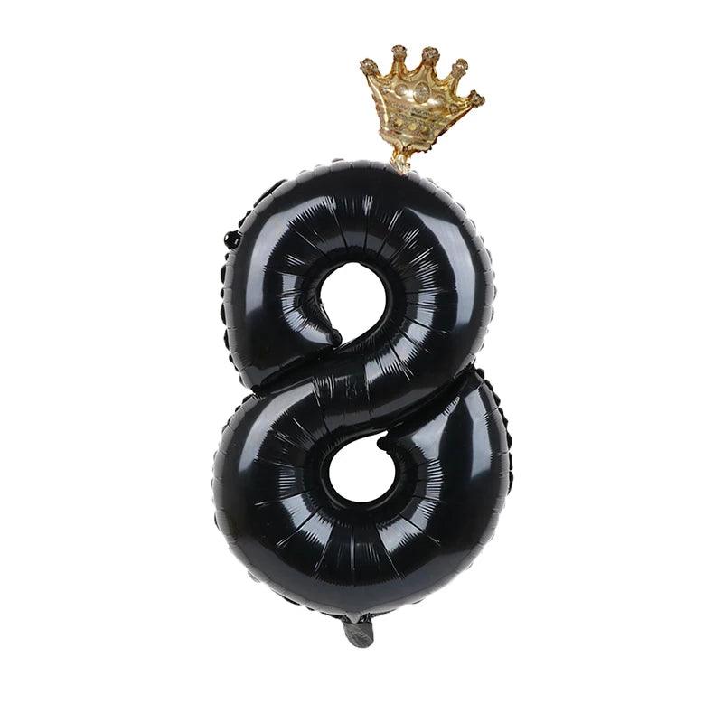 2pcs 32inch Rainbow Number Foil Balloons with Crown for Kids Boy Girl 1st Birthday Party Decorations Rose Gold Figures Globos - NTKSTORE
