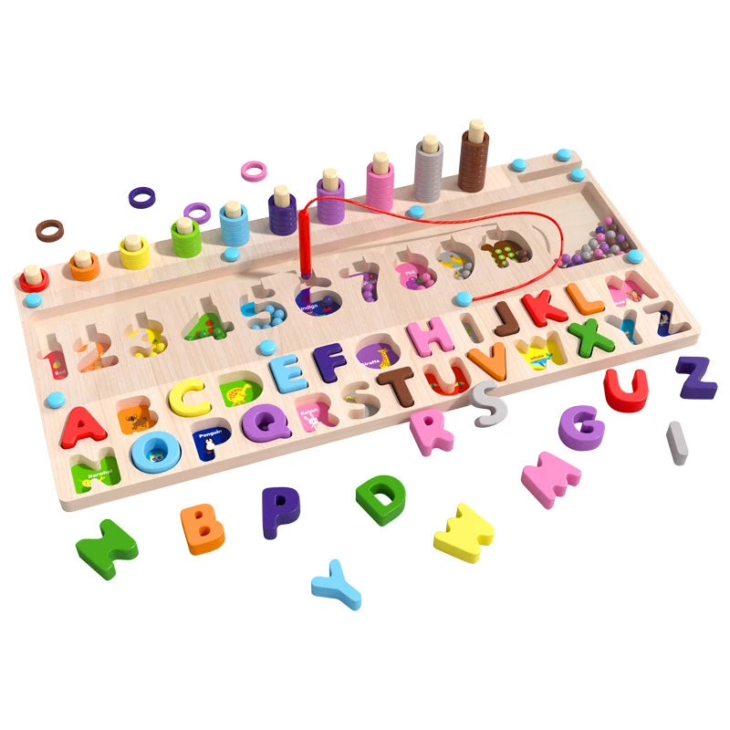 Montessori Wooden Toys Preschool Children Delight Puzzles Games Toys Early Educational Colors Numbers Shape Matching Toys Gifts