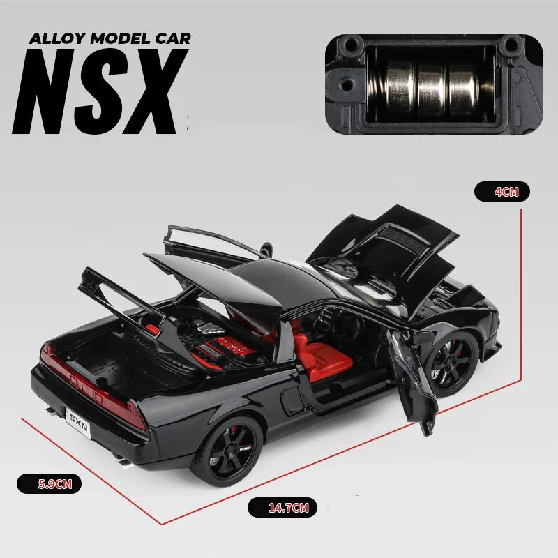 1:32 Honda NSX Coupe Alloy Miniature Car Diecast Metal Scale Car Model Sound＆Light Collection Childrens Toy Car Vehicles Gifts