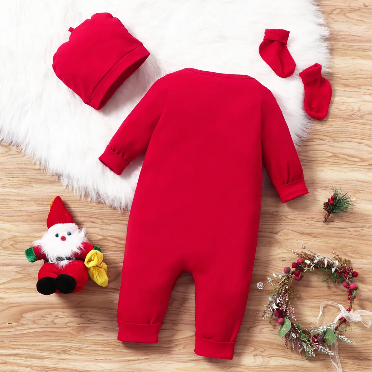 Prowow My First Christmas Baby Romper Green Xmas Tree Bodysuit For Infants Newborns 2024 New Year Baby Costume