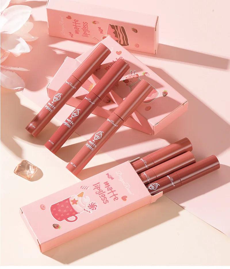 3Pcs/set Matte Velvet Lip Gloss Waterproof Long-lasting Liquid Lipstick Cosmetic Beauty Cream Lipstick Makeup maquillages - NTKSTORE