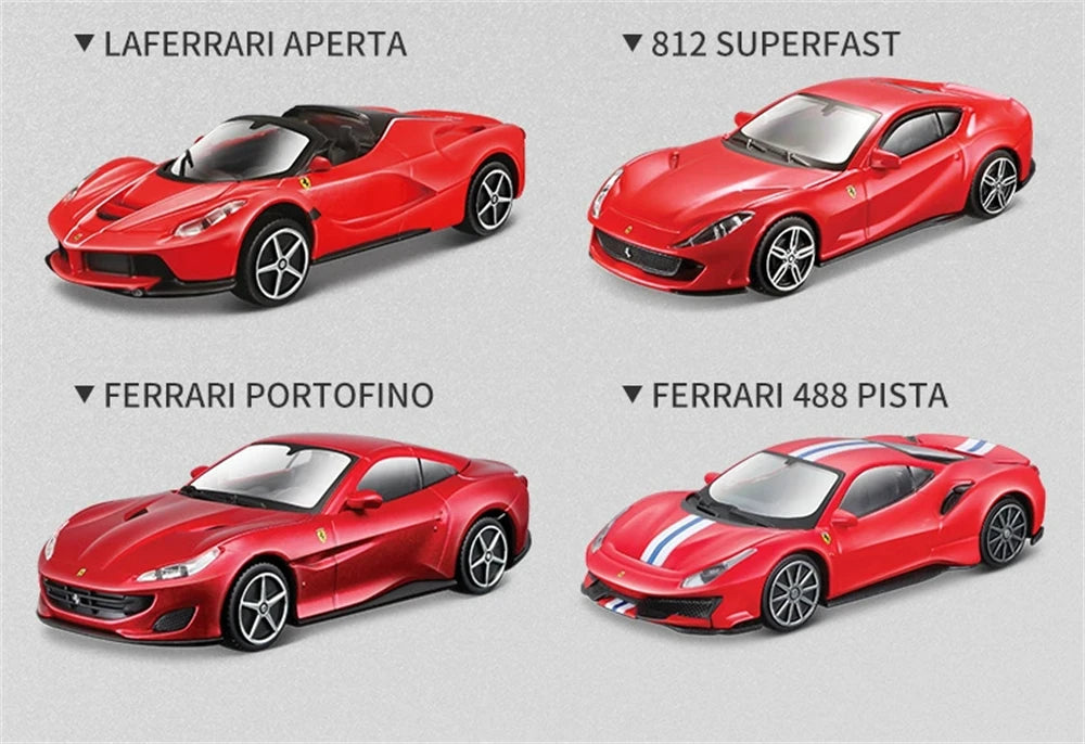 Bburago 1:43 Ferrari Collection Purosangue SP2 ROMA 250 458 488 GTB Alloy Luxury Vehicle Diecast Cars Model Toy Collection