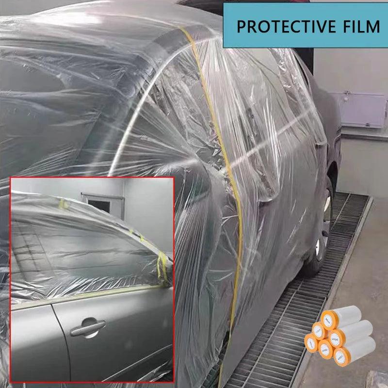 Car Paint Masking Film,Protective film,Plastic Dropping Cloth Cover for Automotive Coating Cover - NTKSTORE