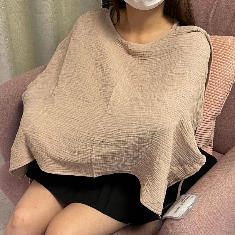 Breathable Maternity Breastfeeding Cover Cotton Gauze Baby Feeding Nursing Cover Privacy Breastfeeding Apron Stroller Blanket - NTKSTORE
