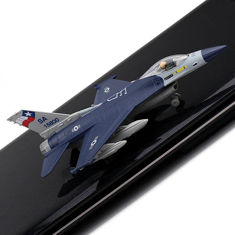 Alloy F16 Fighter model acoustooptic return force aviation military aircraft model Toy Ornament Gift FJ5