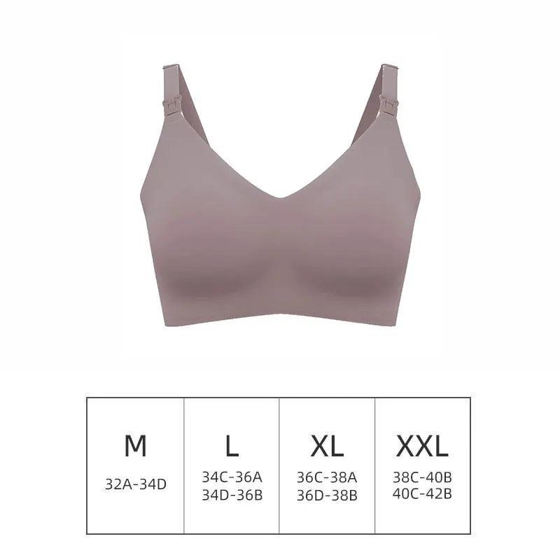 Ultra Thin Laser Cutting Ladies Feeding Bra Seamless Removable Padded Breastfeeding Bras Plus Size Push Up Maternity Support Bra - NTKSTORE