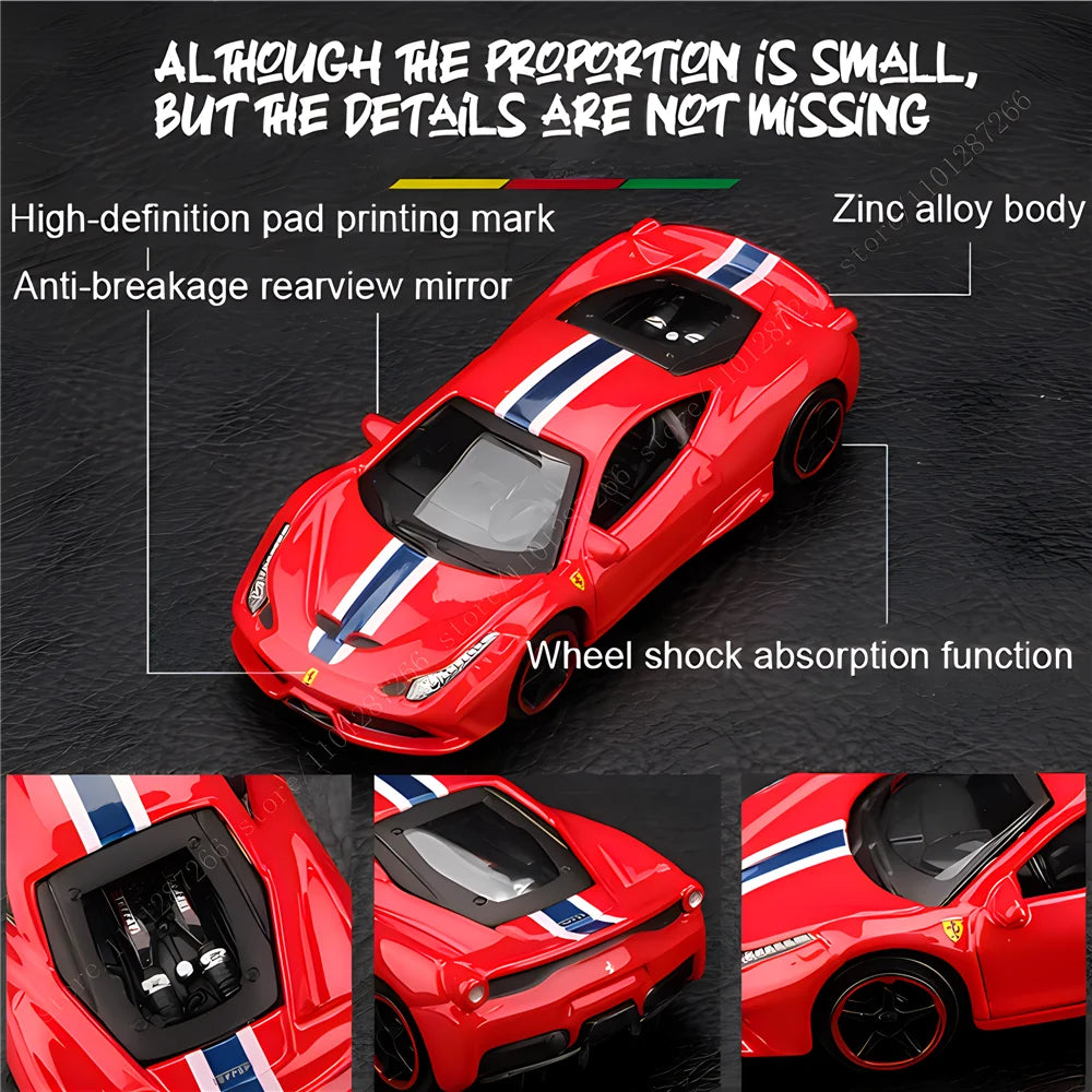 Bburago 1:64 Ferrari SF90 Stradale Replica Car Model, Scale F40 F50 458 488 Enzo Laferrari Diecast Miniature Art Kid Boy Toy - NTKSTORE