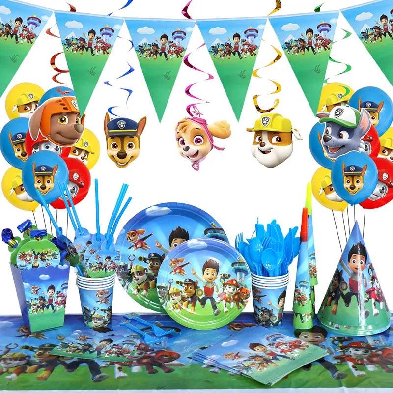 PAW Patrol Birthday Party Decorations Latex Aluminum Foil Balloons Disposable Tableware Kids Event Supplies Chase Marshall Skye - NTKSTORE