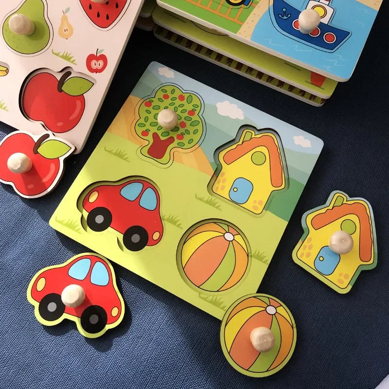 Montessori Baby Puzzle Educational Toys For Children Baby Game Puzzle Board Jigsaw Child Puzzle Wooden Puzzles For Kids 2 3 Year