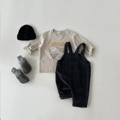 New Spring Baby Pants Toddler Boys Solid Corduroy Suspender Trousers Girls Overalls Kids Basic Playsuit Jumpsuit Clothing - NTKSTORE