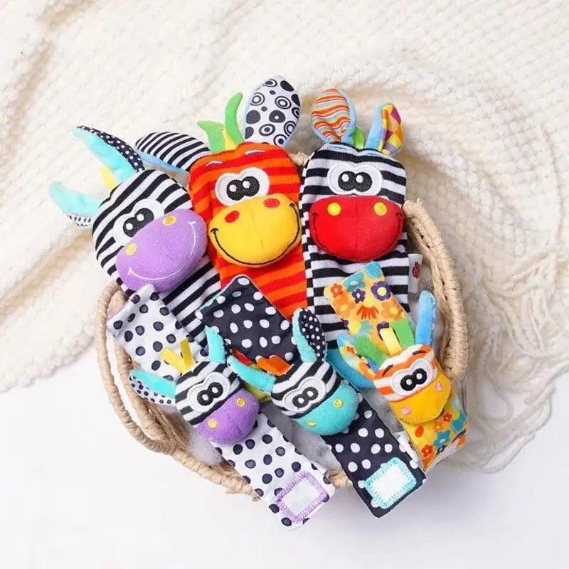 0-12 Months Baby Rattles Toys Animal Socks - NTKSTORE