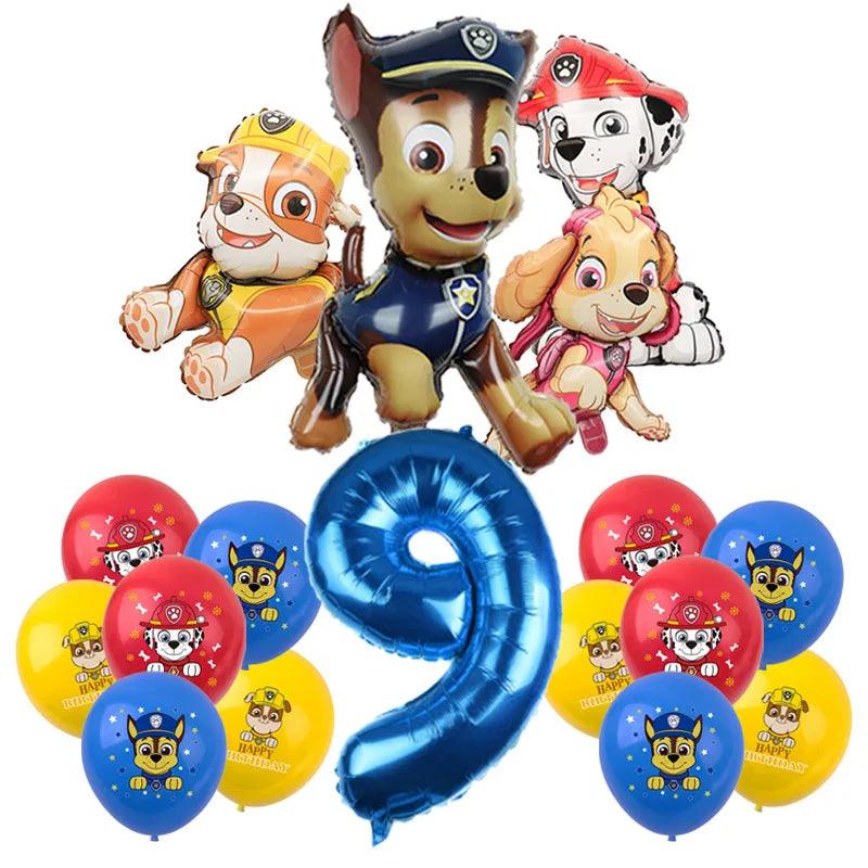 PAW Patrol Birthday Party Decorations Latex Aluminum Foil Balloons Disposable Tableware Kids Event Supplies Chase Marshall Skye - NTKSTORE