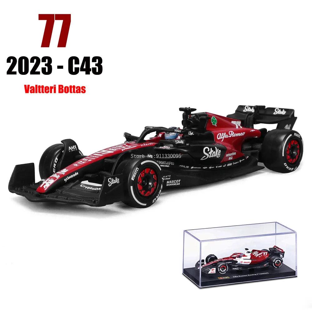 Bburago 1:43 F1 2023 24# Zhou Guanyu Alfa Romeo F1 Team Stake C43 77# Valtteri Bottas Alloy Car Die Cast Car Model Competition - NTKSTORE