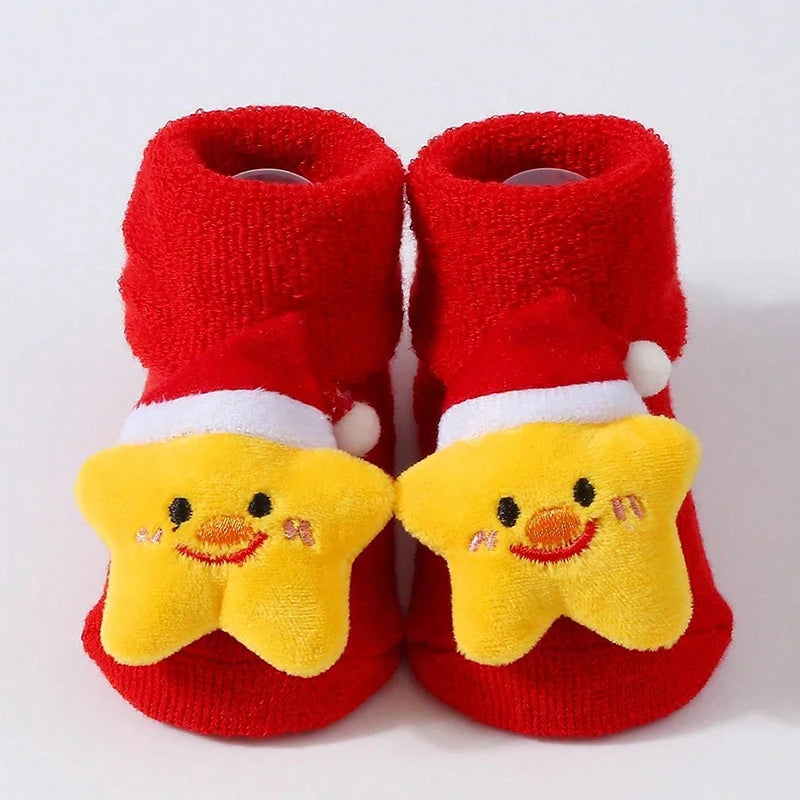 Kids Christmas Socks For 0-12Months Children's Short Socks Girls Boys Winter Warm Cotton Toddler New Year Gift Santa Claus Socks - NTKSTORE