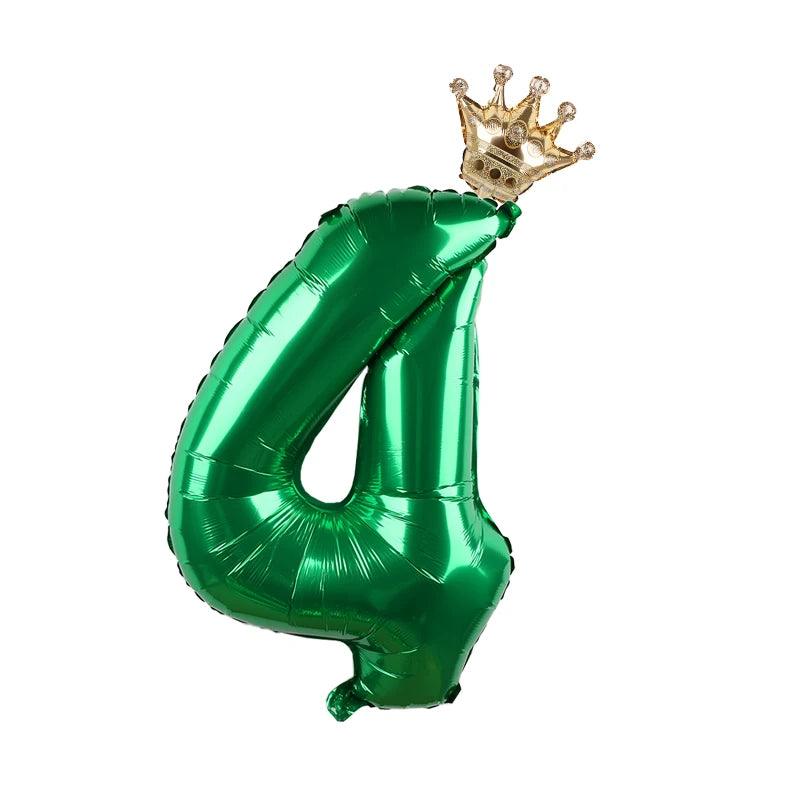 2pcs 32inch Rainbow Number Foil Balloons with Crown for Kids Boy Girl 1st Birthday Party Decorations Rose Gold Figures Globos - NTKSTORE