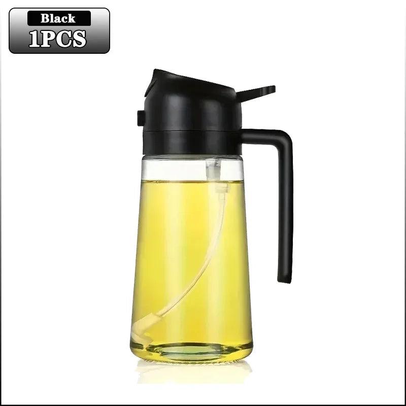 2in1 500ml Glass Spray Oil Sprayer Bottle Spray Oil Dispenser Oil Jar Cruet BBQ Kitchen Baking Roasting Picnic Kitchen Tool - NTKSTORE
