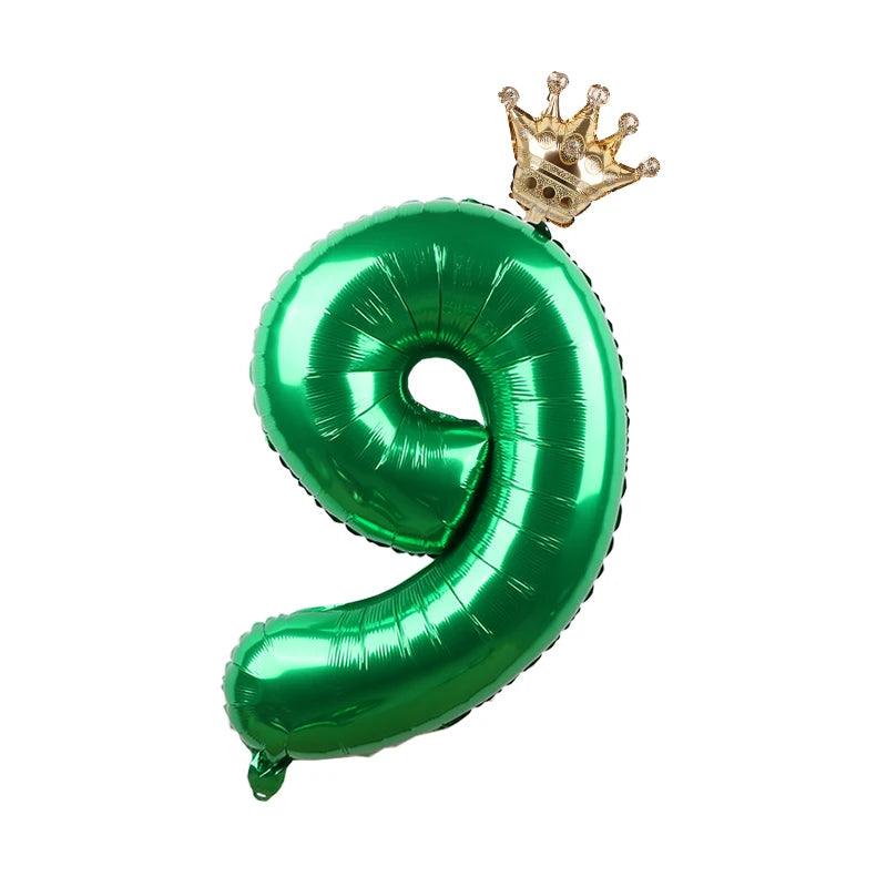 2pcs 32inch Rainbow Number Foil Balloons with Crown for Kids Boy Girl 1st Birthday Party Decorations Rose Gold Figures Globos - NTKSTORE