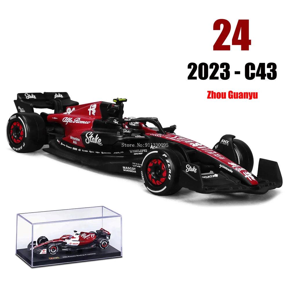 Bburago 1:43 F1 2023 24# Zhou Guanyu Alfa Romeo F1 Team Stake C43 77# Valtteri Bottas Alloy Car Die Cast Car Model Competition - NTKSTORE