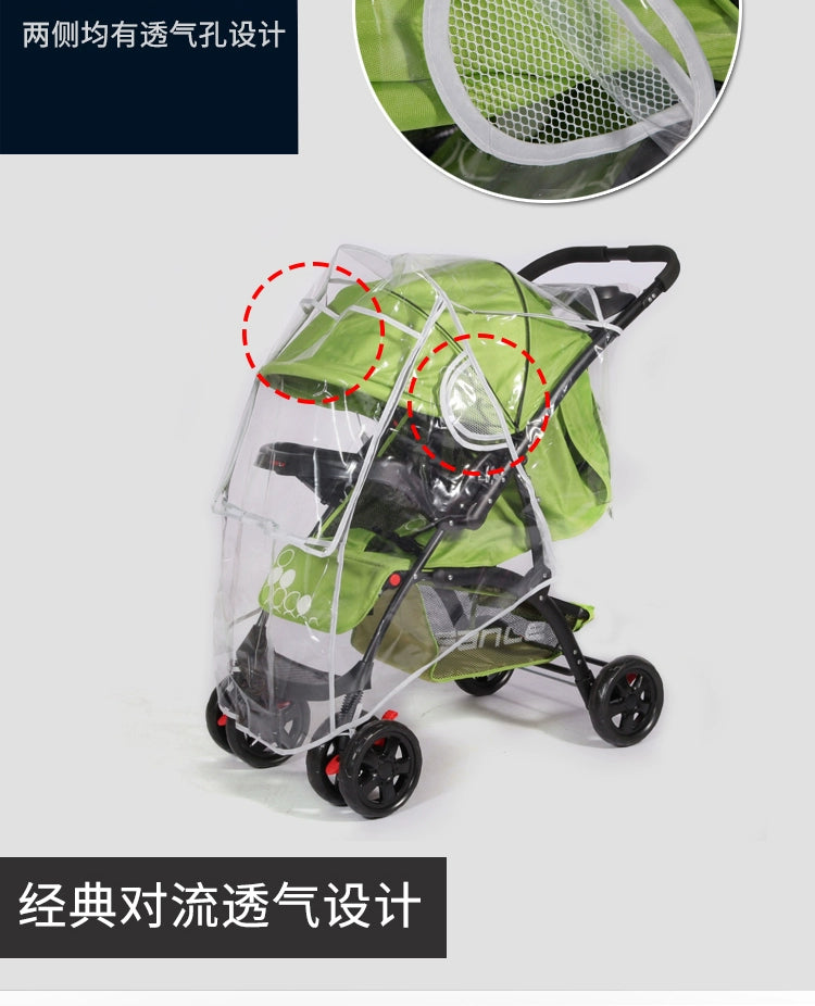 Baby Stroller Rain Cover Rain Cover Raincoat Windshield Cover Perambulator Winter Canopy - NTKSTORE