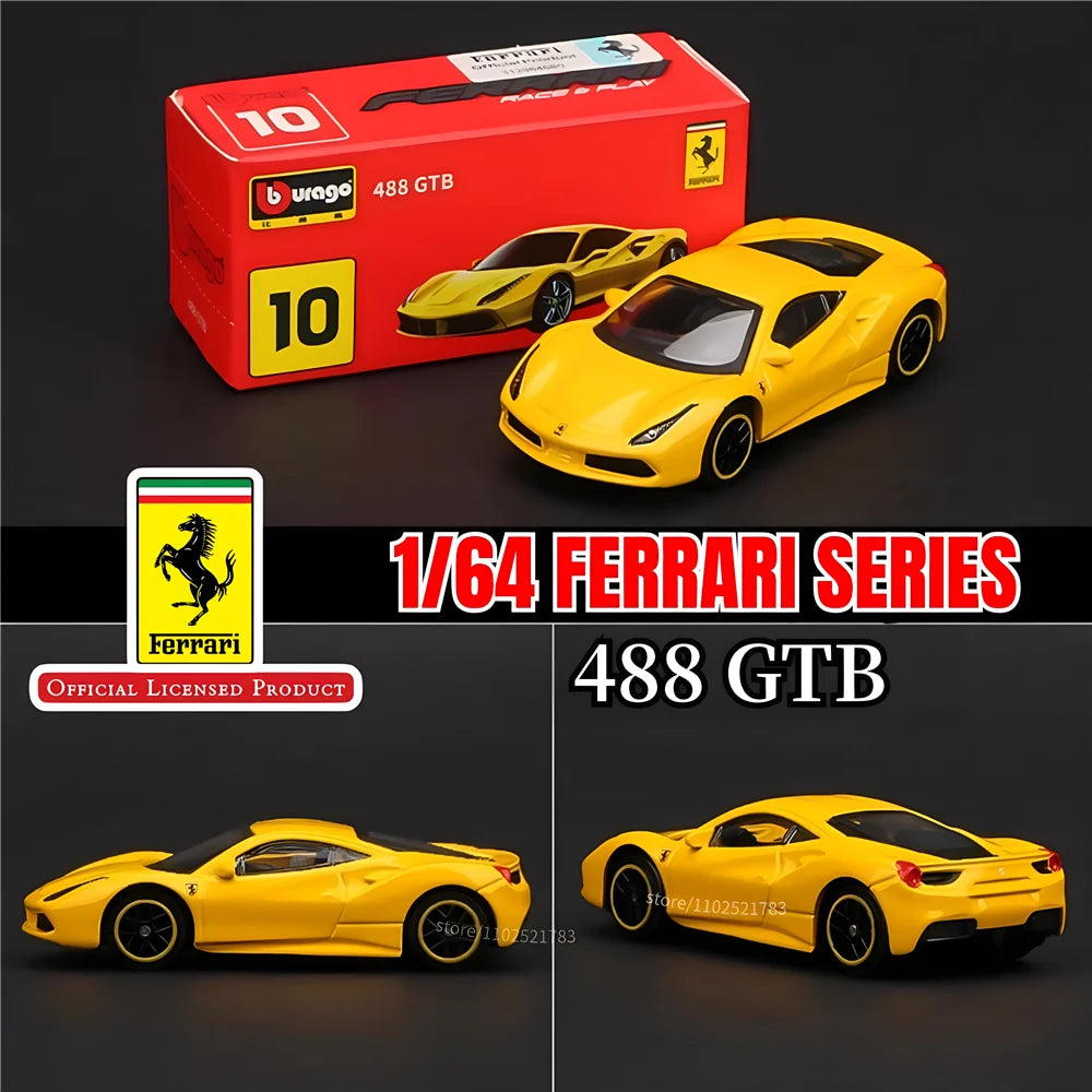 Bburago 1:64 Ferrari SF90 Stradale Replica Car Model, Scale F40 F50 458 488 Enzo Laferrari Diecast Miniature Art Kid Boy Toy - NTKSTORE