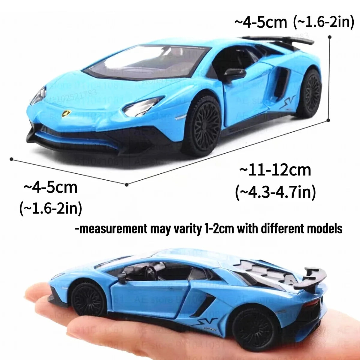 Lamborghini Aventador SV Pullback Car Model Toy Replica 1:36 Scale Diecast Miniature Art Kid Boy Traffic Vehicle Figure Gift