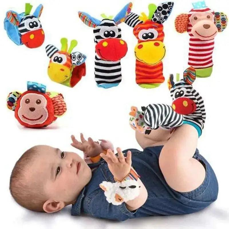 0-12 Months Baby Rattles Toys Animal Socks - NTKSTORE