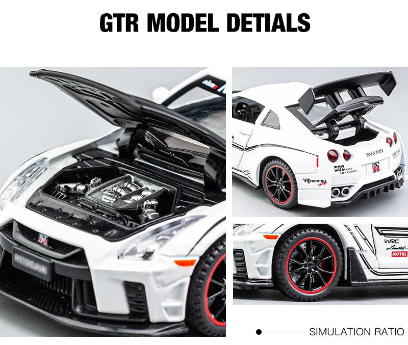 1:32 Nissan GTR R35 Supercar Alloy Car Toy Car Metal Collection Model Car Sound and light Toys For Children