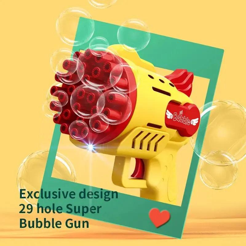 Light-Up Bubble Gun - 29-Hole Gatling Blaster for Boys & Girls 6-14 Years Old (Battery & Bubble Liquid Not Included) - NTKSTORE