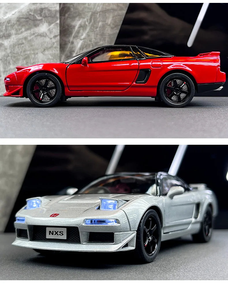 1:32 Honda NSX Coupe Alloy Miniature Car Diecast Metal Scale Car Model Sound＆Light Collection Childrens Toy Car Vehicles Gifts