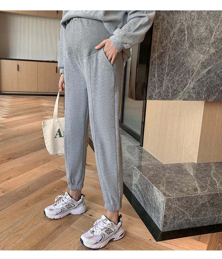 209 Spring Autumn Sports Casual Cotton Maternity Clothing Sets Sweatshirt Belly Pants Suits Clothes for Pregnant Women Pregnancy - NTKSTORE