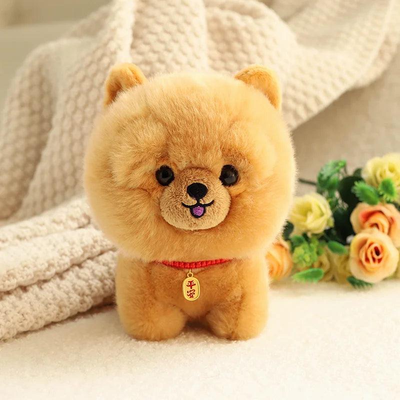 Adorbale Furry Plush Corgi Dog Plush Toy Stuffed Big Head Kawaii Lifelike Animal Shiba inu ChowChow Yorkshire Bichon Husky Doll - NTKSTORE