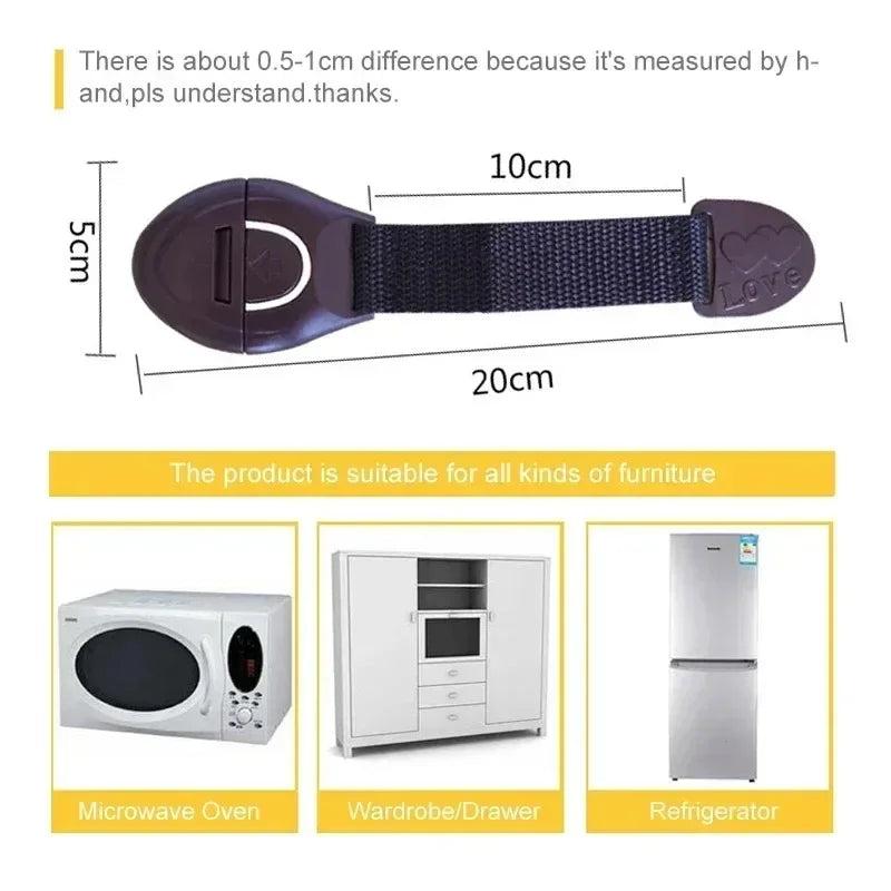 10PCS/lot Home Baby Safety Multifunction Drawer Lock Child Protect Toilet Refrigerator Lock Door for Kids Dishwasher Fridge - NTKSTORE