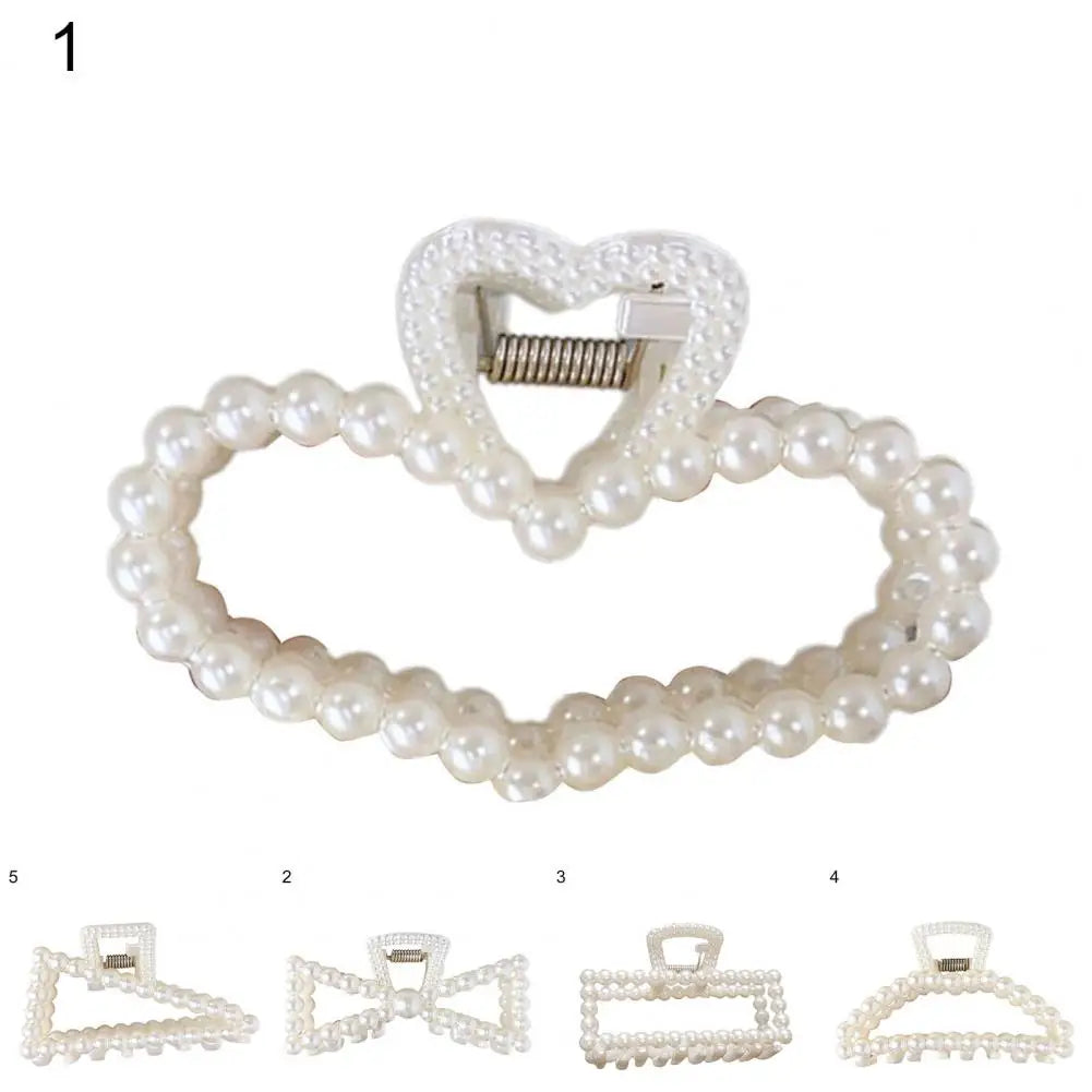 Hair Claw Clip Beautiful Fashion Women Large Hair Grip Imitation Pearl Hair Clamp - NTKSTORE