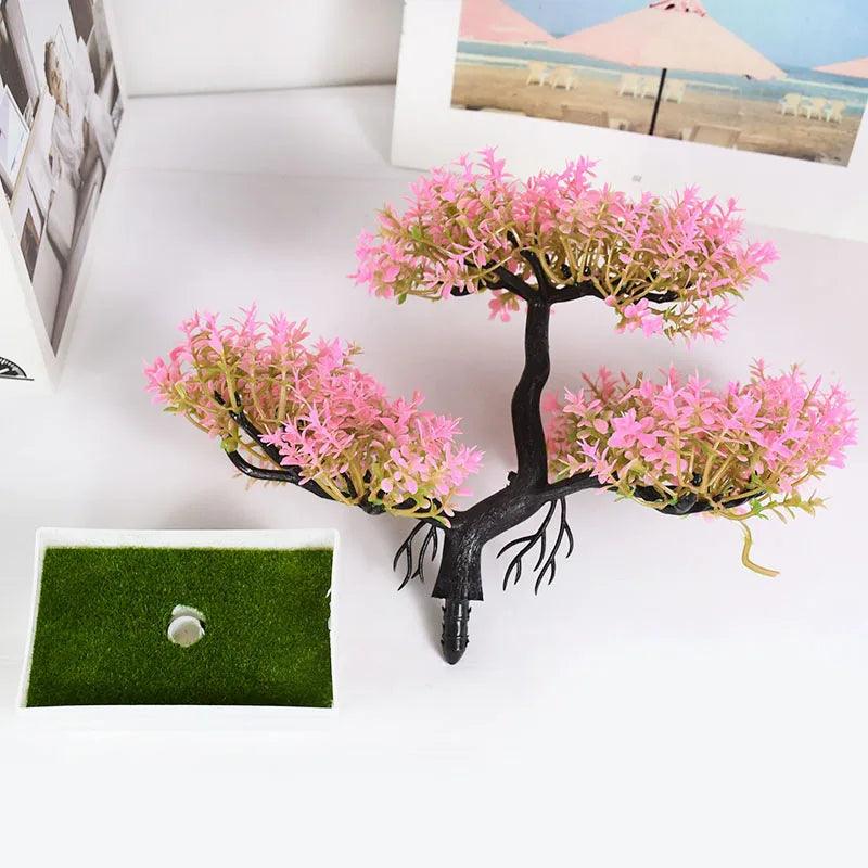 Artificial Plants Bonsai Small Tree Pot Fake Plant Flowers Potted Ornaments For Home Room Table Decoration Hotel Garden Decor - NTKSTORE