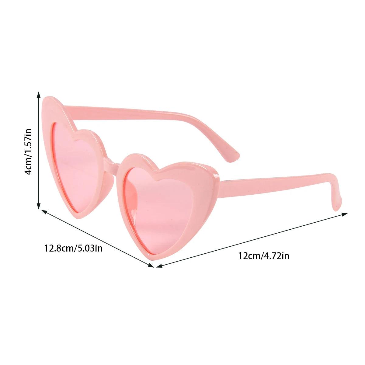 Heart Shaped Sunglasses for Women Retro Cat Eye Sunglasses Wedding Engagement Decoration Shopping Traveling Party Accessories - NTKSTORE