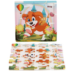 New 20 Piece Wooden 3d Puzzle Cartoon Animal Vehicle Jigsaw Puzzle Montessori Educational Toys For Kids Baby 1 2 3 Years - NTKSTORE