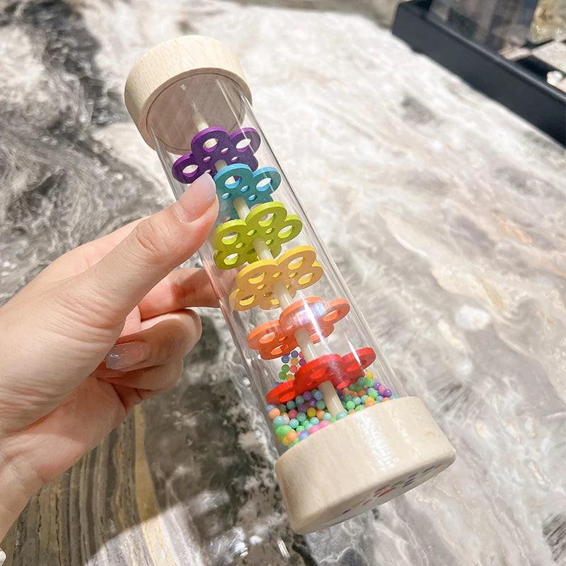 Baby Rain Stick Montessori Toys for Kids gift Rainbow Hourglass Music Rattle Baby Educational Toy Rainmaker Montessori Sensory - NTKSTORE