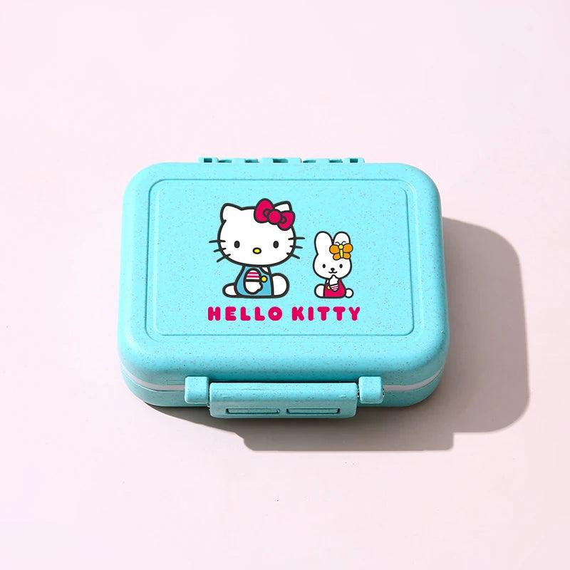 Sanrio Hello Kitty Mini Portable Pill Cases Moisture Proof Seal Ring Pills Organizer Case 3 Grids Travel Waterproof Pill Box - NTKSTORE