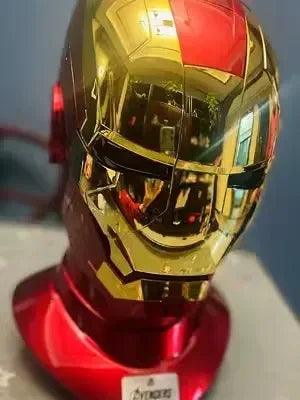 Iron Man Hot Toys Mk5 Autoking 1/1helmet Remote And Voice Control Iron Man Automatic Helmet Mask With Led Light Boy Gift Present - NTKSTORE