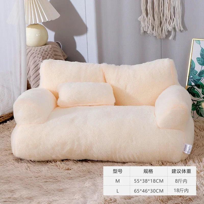 Cat sofa bed Plush Dog Sofa Beds Washable Warm Pet Dog Nest Cat Beds Thicken Comfortable Cushion Dog Sleep Cat Furniture - NTKSTORE