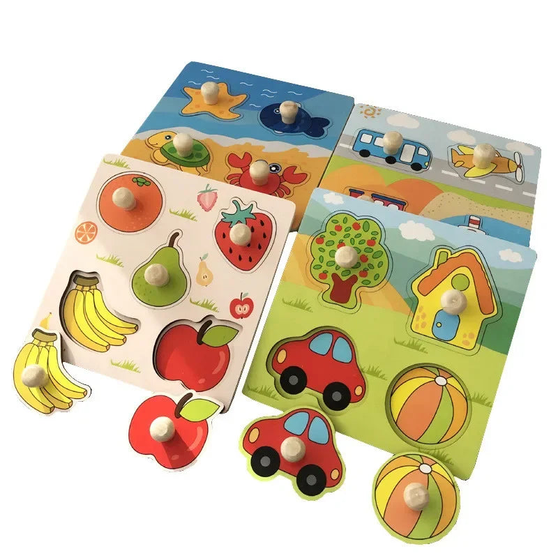 Montessori Baby Puzzle Educational Toys For Children Baby Game Puzzle Board Jigsaw Child Puzzle Wooden Puzzles For Kids 2 3 Year