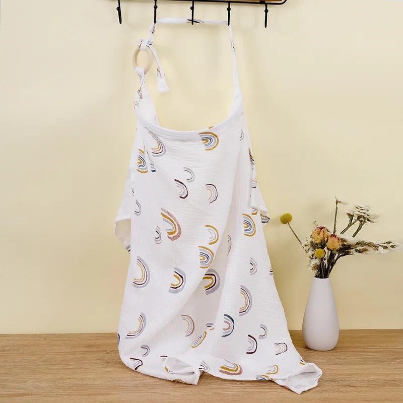 Mother Outing Breastfeeding Cover Cotton Baby Feeding Nursing Covers Adjustable Privacy Breastfeeding Apron Stroller Blanket - NTKSTORE