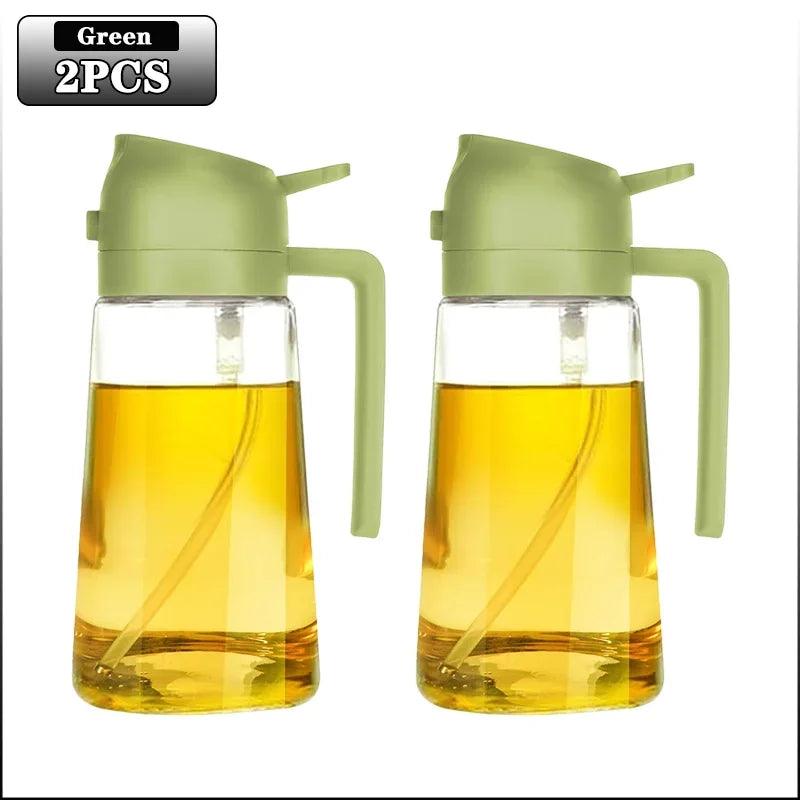 2in1 500ml Glass Spray Oil Sprayer Bottle Spray Oil Dispenser Oil Jar Cruet BBQ Kitchen Baking Roasting Picnic Kitchen Tool - NTKSTORE