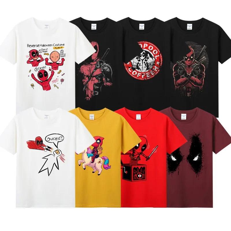 Cotton Crew Neck Short-sleeved Women T-shirt Half-sleeved Male Summer Marvel Hero Deadpool Deadpool Maternity Clothes - NTKSTORE