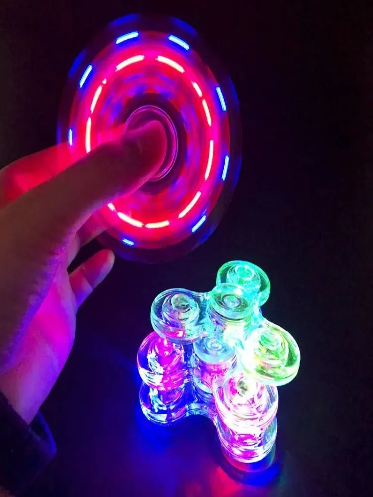 Luminous LED light Fidget Spinner Hand Top Spinner glows in the dark toys office stress relieving toys adults and children toy - NTKSTORE